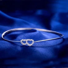 0.23ct Белое золото браслет для женщин Южной Африки Круглый природных бриллиантовый браслет подлинной ювелирных изделий с бриллиантами сердце ювелирные изделия