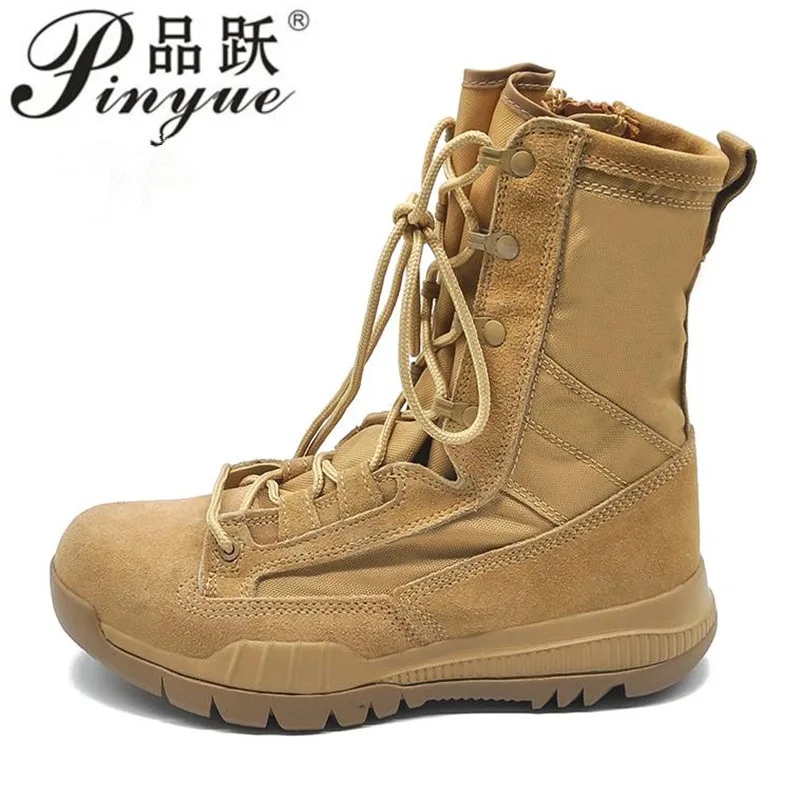 

Spring Fashion Style Comfortable Cow suede desert combat boot Ankle-up army boots with zipper size 37--45