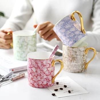 

Phnom Penh simple bone china cup creative ceramic mug coffee cup large capacity drinking cups home couple cups gift box