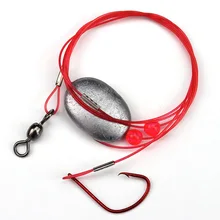 Красный никель Орел рот крюк океанская лодка рыболовные одиночные струнные крючки с свинцовым грузило 8 фигурное кольцо