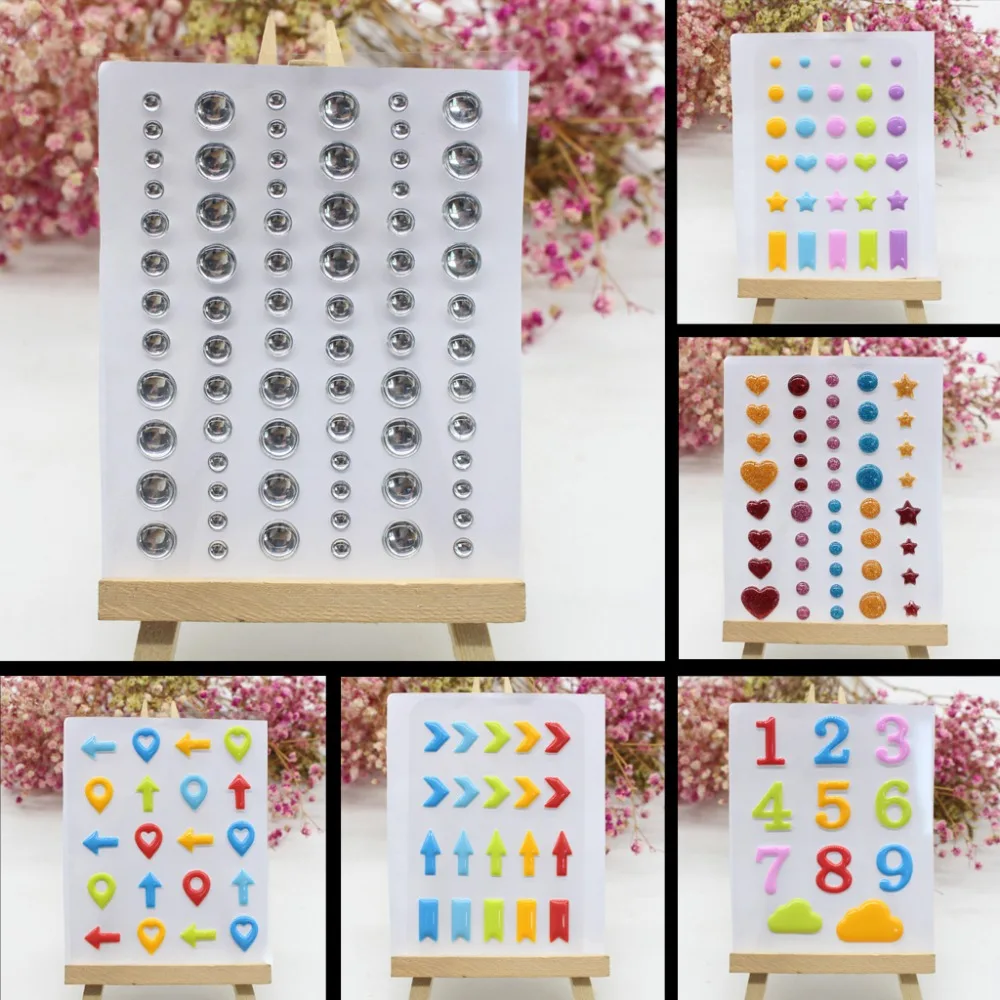 

Enamel Dots Self- adhesive Enamel Dots Resin Sticker for Scrapbooking/ DIY Crafts/ Card Making Decoration 24 Pattern
