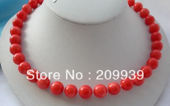 

FREE SHIPPING>>@> A181 SALE CLASSIC huge 10mm round genuine pink coral beads necklace 4.30