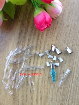 

Free ship!!100set/lot Sword shape Glass Vial Pendant Perfume Bottle with mental cap DIY Jewelry Pendant