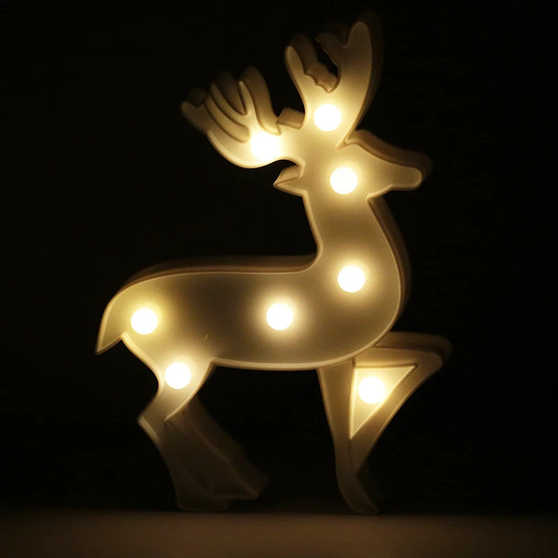 СВЕТОДИОДНЫЙ 3D ночник, светящееся дерево, снежинка, колокольчик, олень, светодиодный ночник с буквами, украшение для детской спальни, подарок для детей