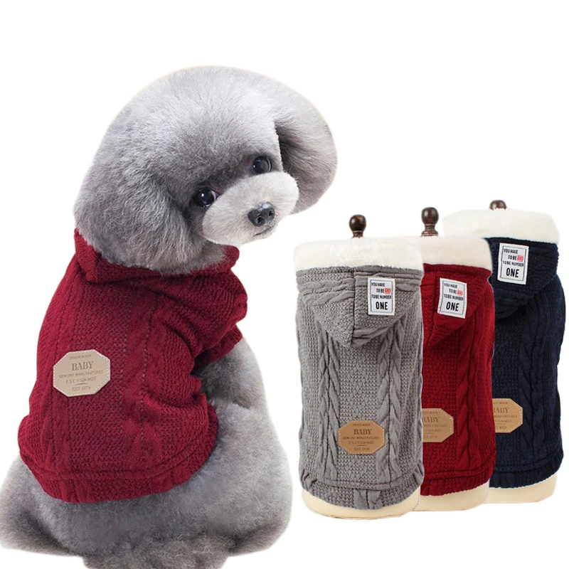 Winter Warm Pet Dog Clothes For Small Dogs Soft Fleece Dog Knitted