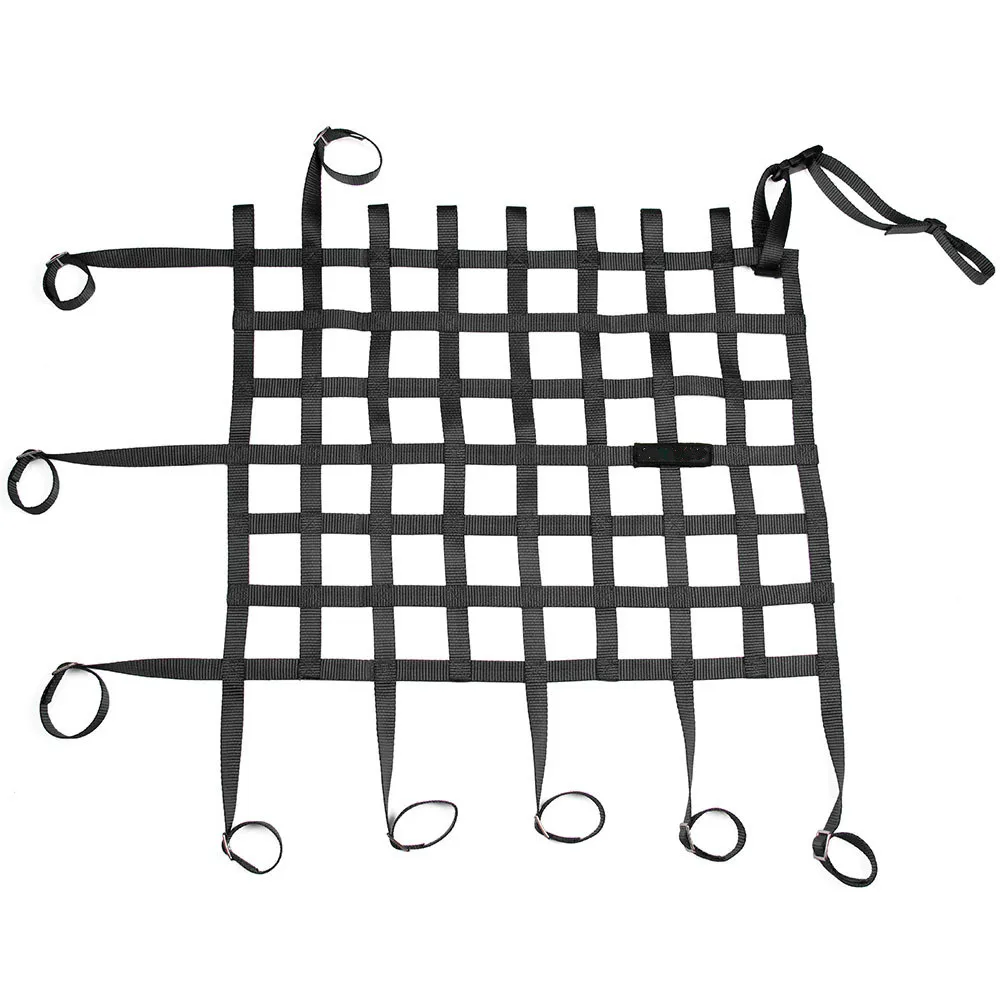 Nylon Racing Car Safety Window Protect Net 61X46CM Tensioning Belts Universal Safety Window Net