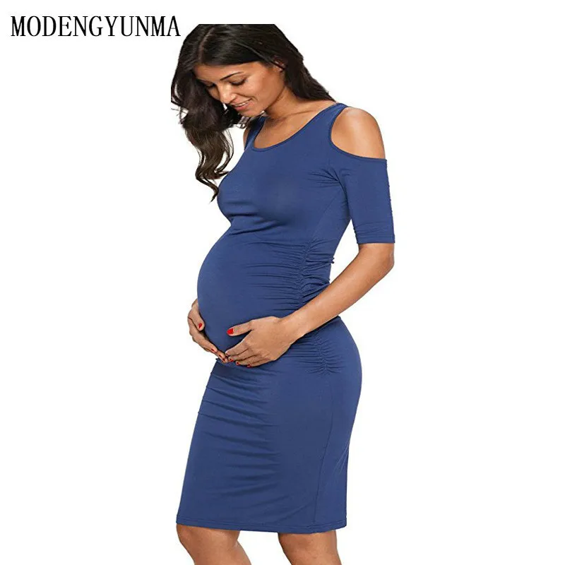 

Maternity elasticity dress Summer Sexy Pregnant Woman clothes Short Sleeve Skirt maternity clothes pregnancy dress vestidos