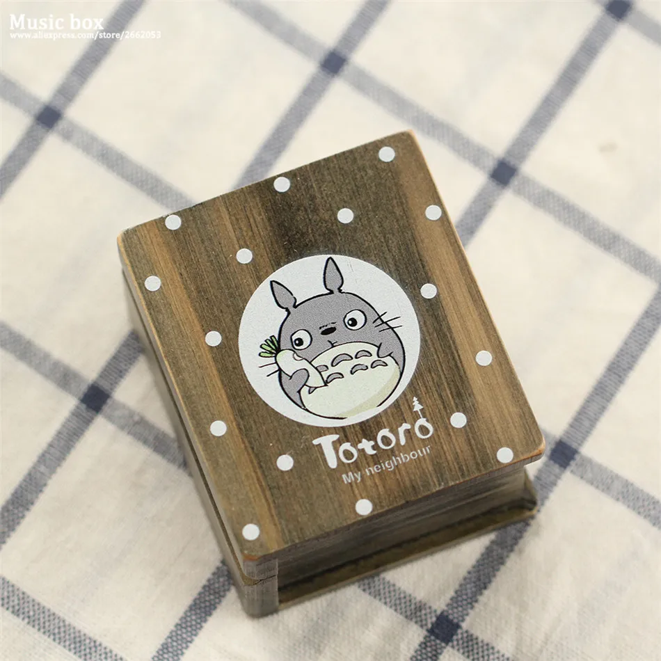 2017 caja de música Totoro de madera Vintage Anime Totoro figura madera manivela caja de música colección niños juguetes regalo de Navidad 2017 caja de música Totoro de madera Vintage Anime Totoro figura madera manivela caja de música colección niños juguetes regalo de Navidad