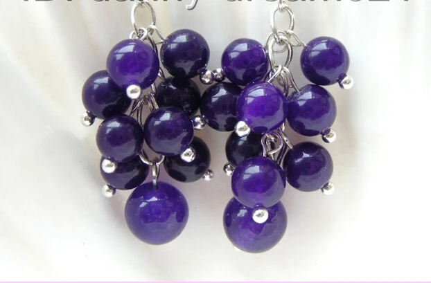 

Free shipping@@@@@ CLASSIC grape purple Amethyst earrings 925s a0346 6.09