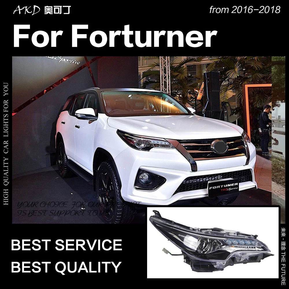 AKD автомобильный Стайлинг для Toyota Fortuner фары- все светодиодный фары светодиодный DRL фара ангел глаз би ксенон аксессуары