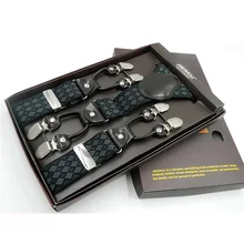 6 Клипов мужские кожаные подтяжки, 3,5 см ширина Свадебный для шафера подтяжки, зажим подтяжки