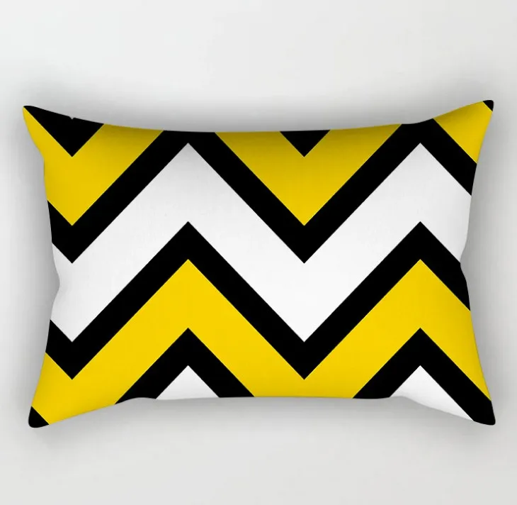 Желтый серый геометрический чехол для подушки, домашний декор, бархатный чехол для подушки со слоном, 30x50 см, декоративный шеврон, чехол для подушки Pillowsham - Цвет: K