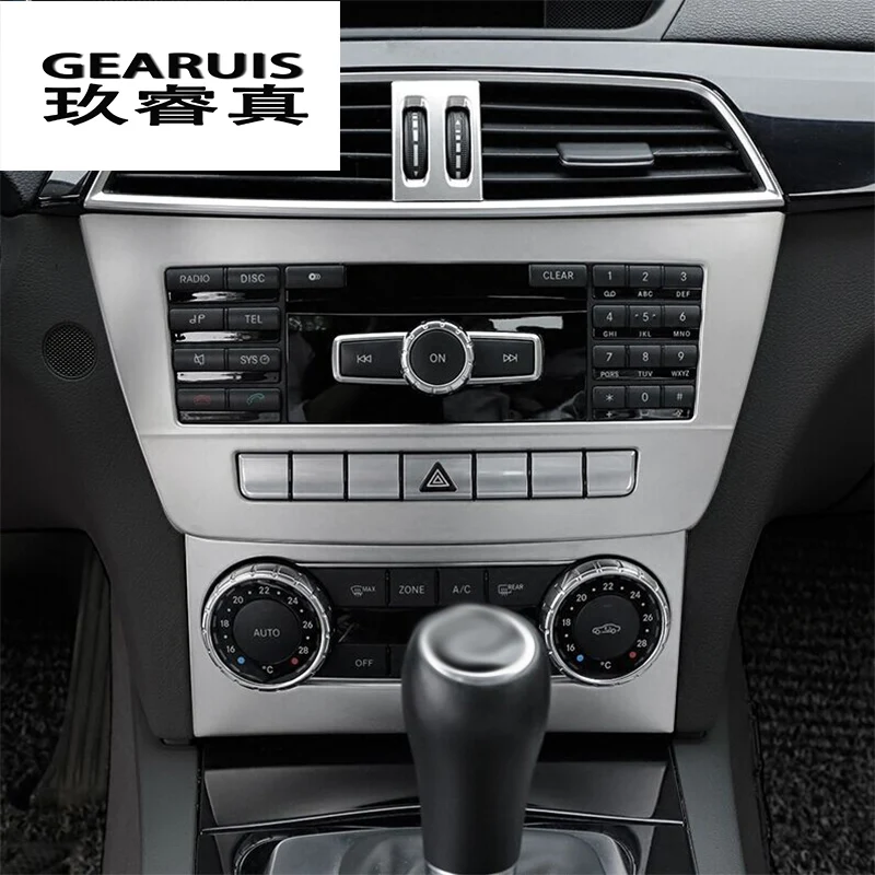 Car Styling Strip Air Conditioning CD Panel Decorative Cover Trim Auto Interior Accessories for Mercedes Benz C Class W204 11-14 car styling stainless steel interior trim air conditioning cd control panel decoration cover for bmw x3 f25 x4 f26 accessories
