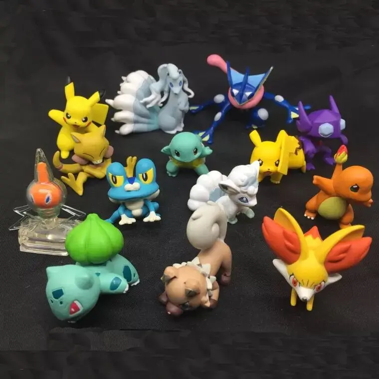 4 см Charmander Cubone Bulbasaur Alola Vulpix Fennekin Chespin Pikachu Squirtle Froakie Rockruff Abra аниме игрушка