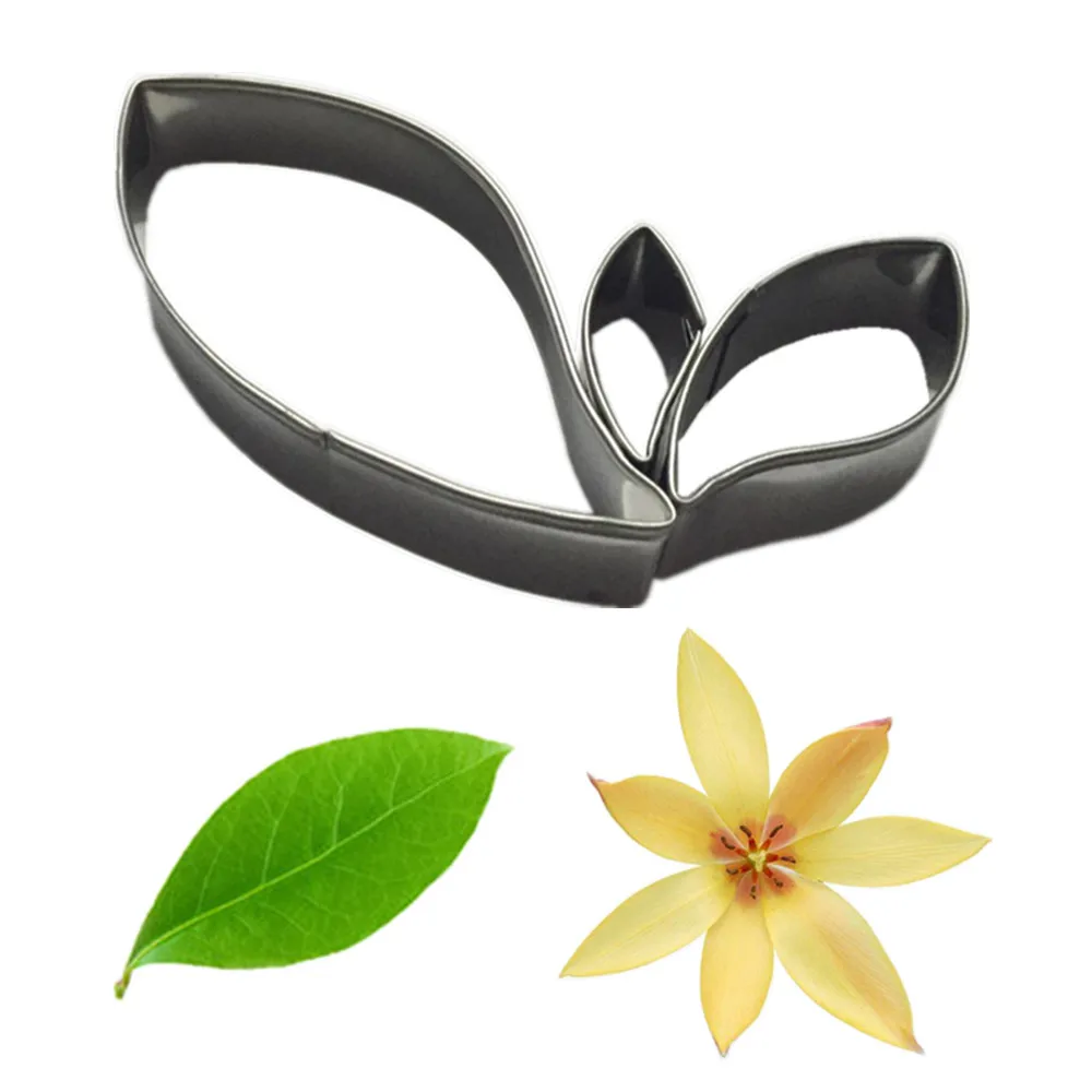

Promotion Cookie Cutter! 3pcs /set Leaf Shape Stainless Steel Cookies Cutter Mold Cake Rice Molded Vegetable and fruit Cutter