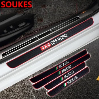 

4x4 Sport Car Door Threshold Guard Sill Plate Sticker For Skoda Octavia A5 A7 Kodiaq Superb 2 Rapid Fabia 1 Porsche 911 Cayenne