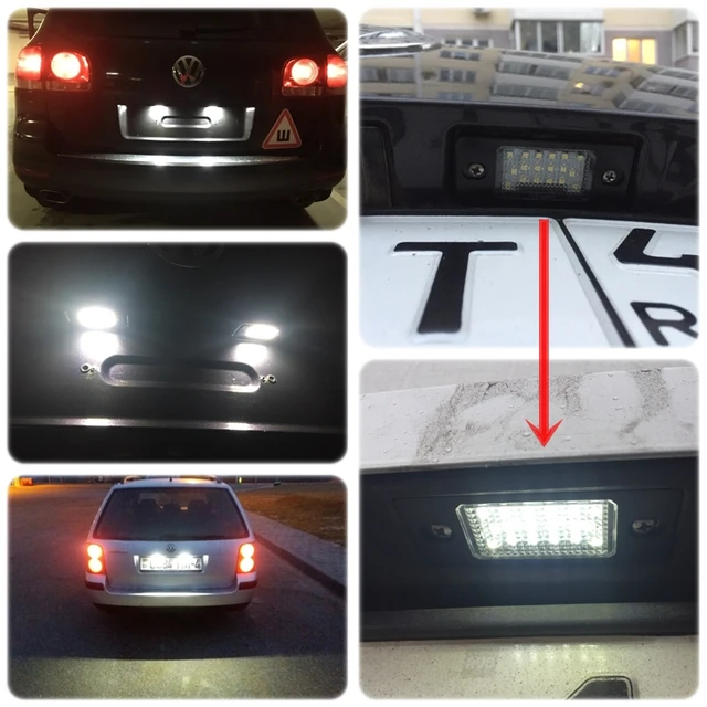 2x For VW Tiguan 5N Golf 4 5 Variant 1J 1K Passat Variant 3BG Bora Limousine Variant Rear White Canbus Led License Plate Lights 6
