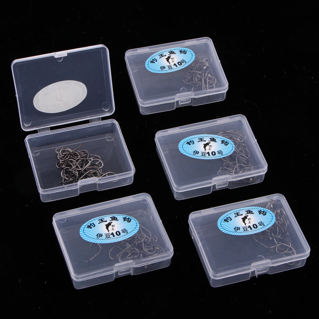 Perfeclan 5 Boxes Fishing Hooks with Barbed Crab Hook Sports Accessories Stainless Steel Fishing Barbed Hook Fishing Hook Kit