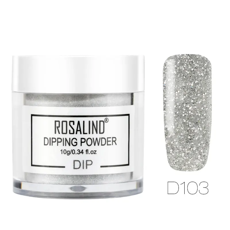 ROSALIND Dip порошок голографические наклейки для ногтей блеск пигмент порошок 10 г лак для ногтей хромированный блеск маникюр Дизайн ногтей погружение порошок - Цвет: D103