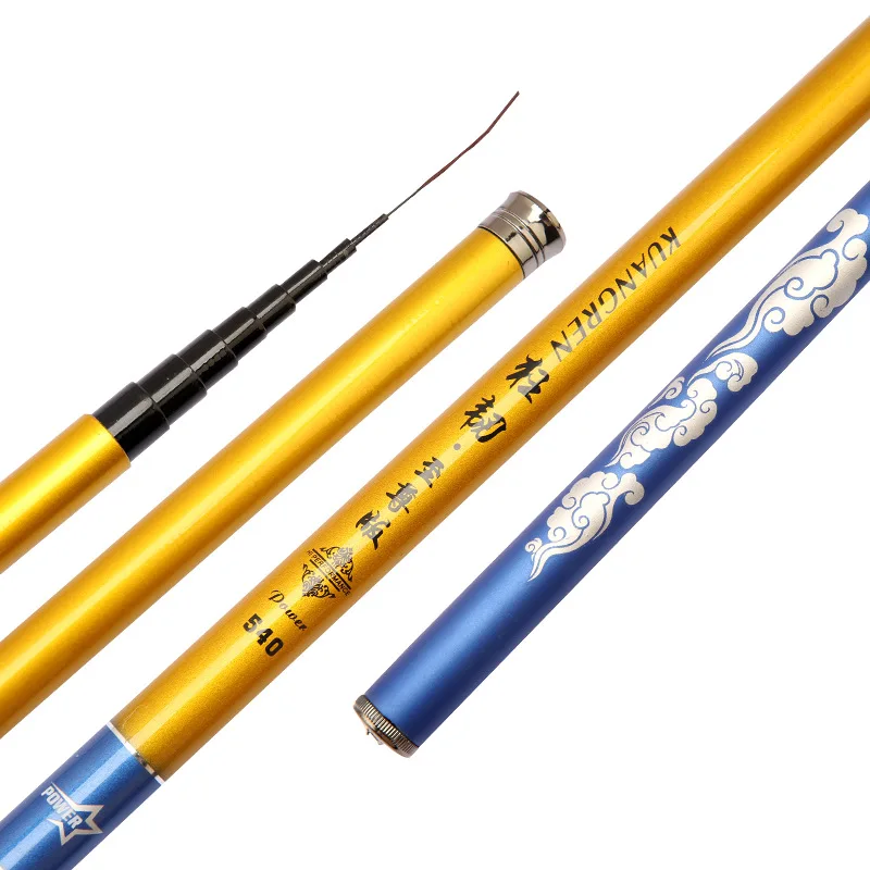 

Portable Stream Fishing Rods 3.6m-7.2m Carbon Fiber Super Light Telescopic Fishing Rod Power Hand Pole Feeder for Carp Fishing
