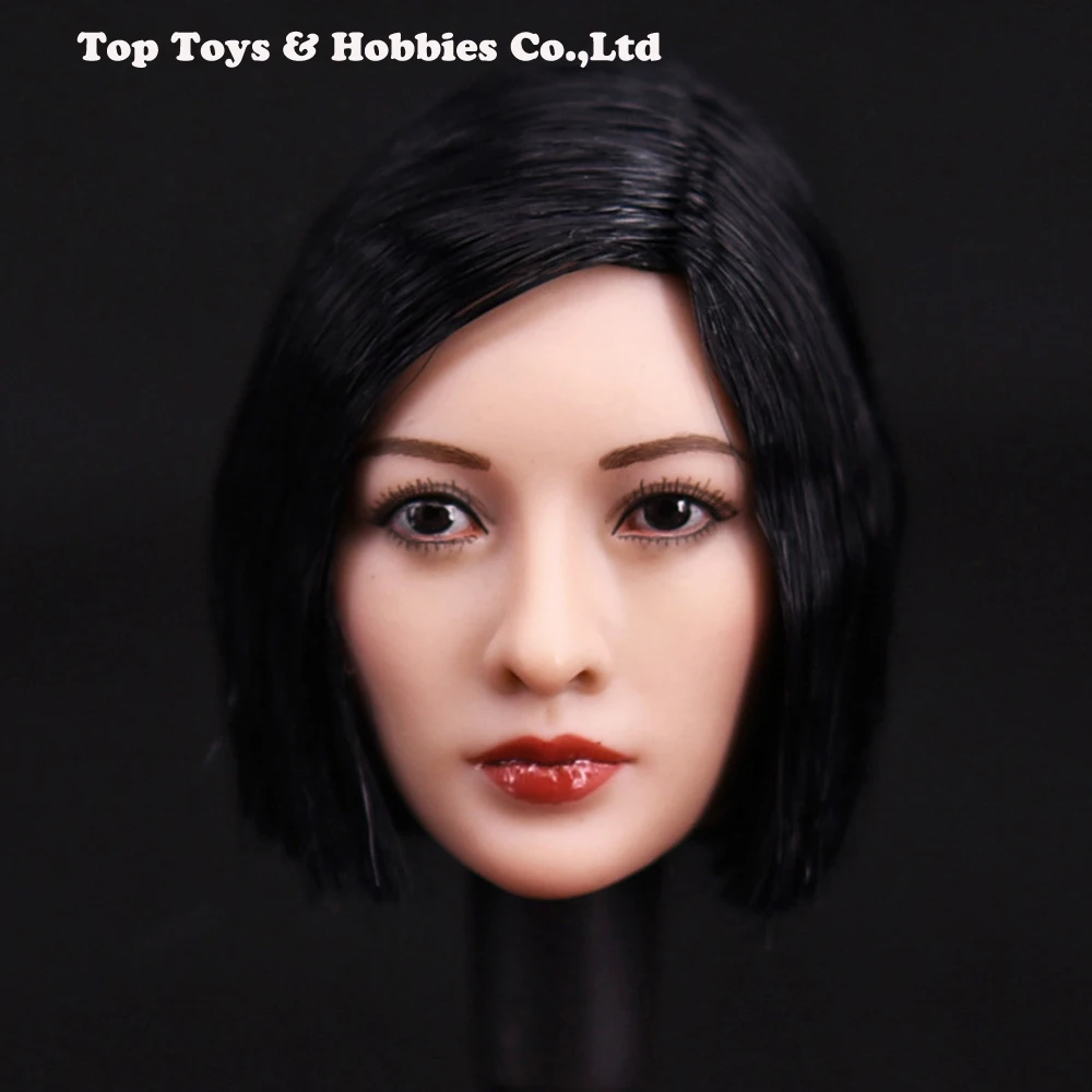 1/6 American Female Head sculpt Black Hair For 12" TBLeague Phicen Figure USA 