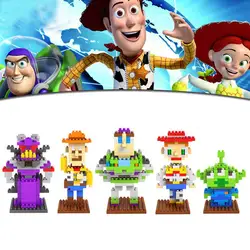 Мультфильм фильмы Toy Story Woody Базз Лайтер Джесси игрушка модель фигурку здания Конструкторы оригинальной коробке 9 + подарок