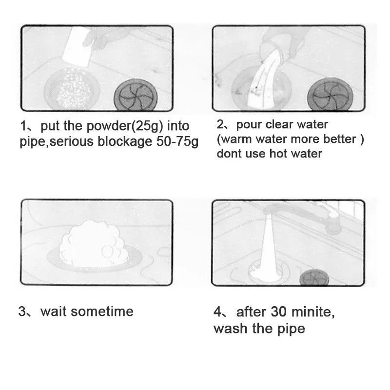 1 шт. 50 г/пакет мощный дноуглубительный агент для труб кухонный Туалет дренажная труба Туалет дноуглубительный дезодорирующий агент дропшиппинг