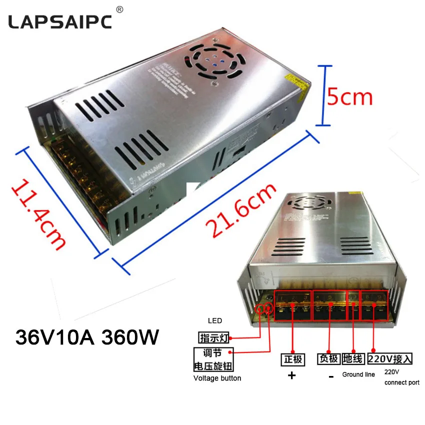360 W 10A 36 V Переключая Питание драйвер для камеры видеонаблюдения светодиодный радио трансформаторы Мощность Адаптер DHL 10 шт./лот