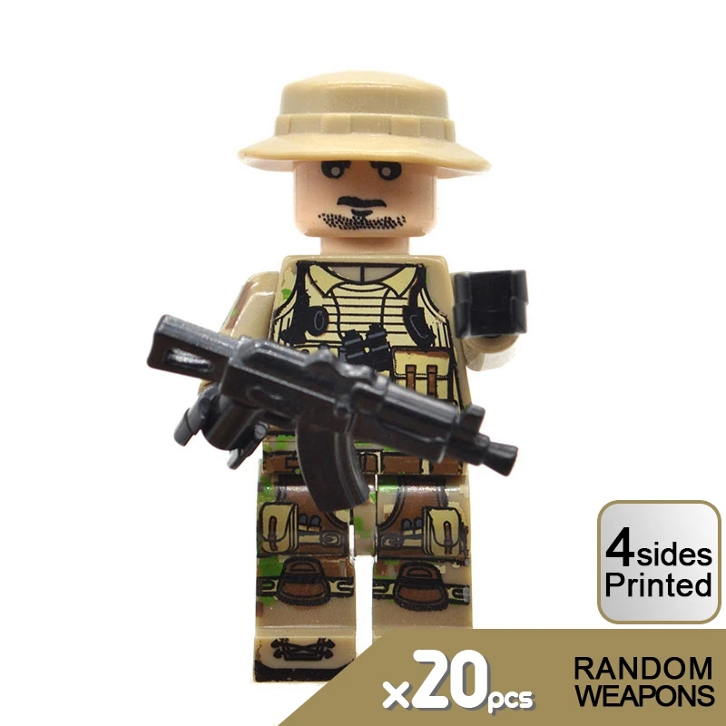  20/50PCs/Lot WW2 Modern US Soldiers Military Army Figures with Weapons Building Blocks Bricks Gifts