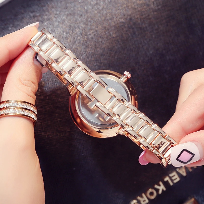 Элегантные женские часы с бриллиантами, с циферблатом, розовое золото, сталь, женские браслеты, часы, новые кварцевые наручные часы, relogio feminino