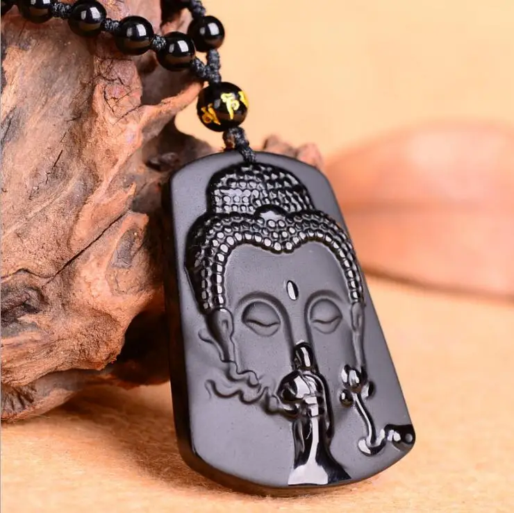 Drop Shipping Black Obsidian One Heart to the Buddha pendant Blessing Lucky pendants Jewelry | Украшения и аксессуары