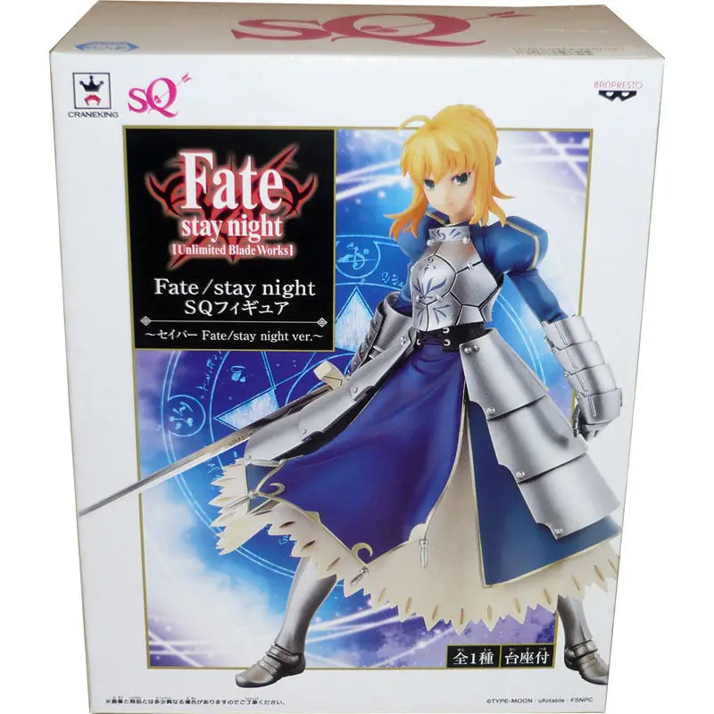 Японское аниме "Fate Stay Night [Unlimited Blade Works]" Оригинальная фигурка BANPRESTO SQ-Saber Fate/Stay Night Ver