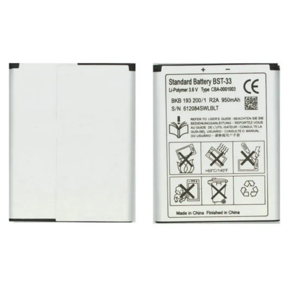 Сменный аккумулятор BST33 950 мАч для Sony Ericsson K530 K550 K630 K660i K790 K790i K800 K800i K810 K810i W95 высокое