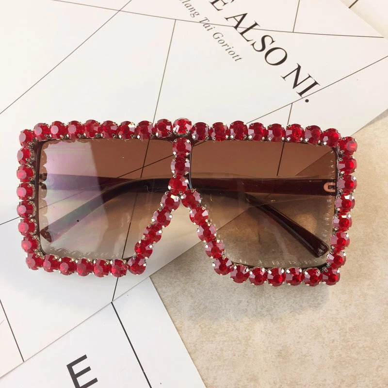 Fashion Large Diamond Crystal Sunglasses Women Luxury Brand Geometric Square Glasses Oculos De Grau Feminino Eyewear Shades Fashion Large Diamond Crystal Sunglasses Women Luxury Brand Geometric Square Glasses Oculos De Grau Feminino Eyewear Shades