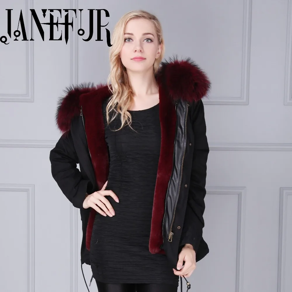 Black Shell Parka Real Fur Collar font b Winter b font font b Coats b font
