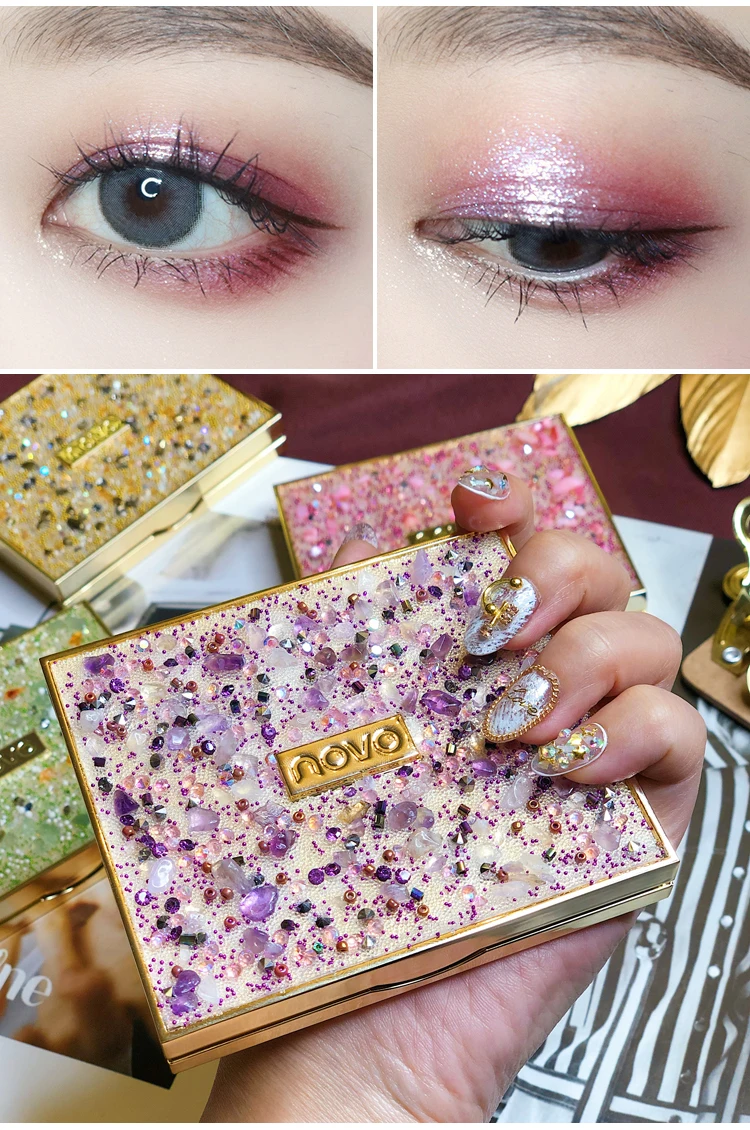 Paleta de Sombras Matte e Cintilantes à Prova Paleta de Sombras de 9 Cores Nude Água Pigmento Cosmético d' 14 Paleta de sombras de 9 cores nude,