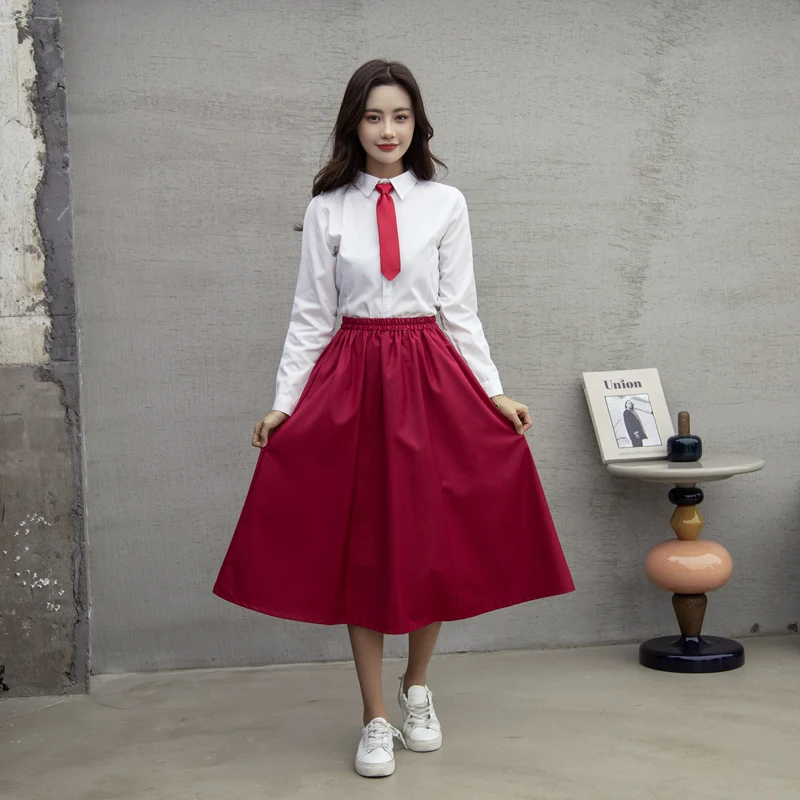 

Student Girl School Uniform Suit Summer Class Korean Version College High School Graduation Boy Uniforms Clothes Skirt Set H2438