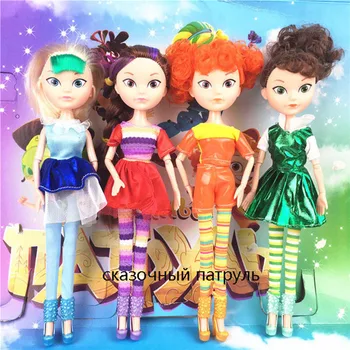 

25cm 4Pcs/lot Fairy Patrols Doll Toy Princess Beautiful young girl Patrols PVC action figure model toys for Kids Gifts