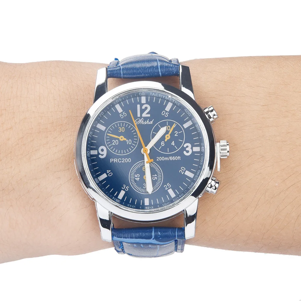 Мужские часы модные повседневные кварцевые деловые часы люксовый бренд кожа Стекло нейтральный имитирует запястье эпидермальный ремешок часы H5