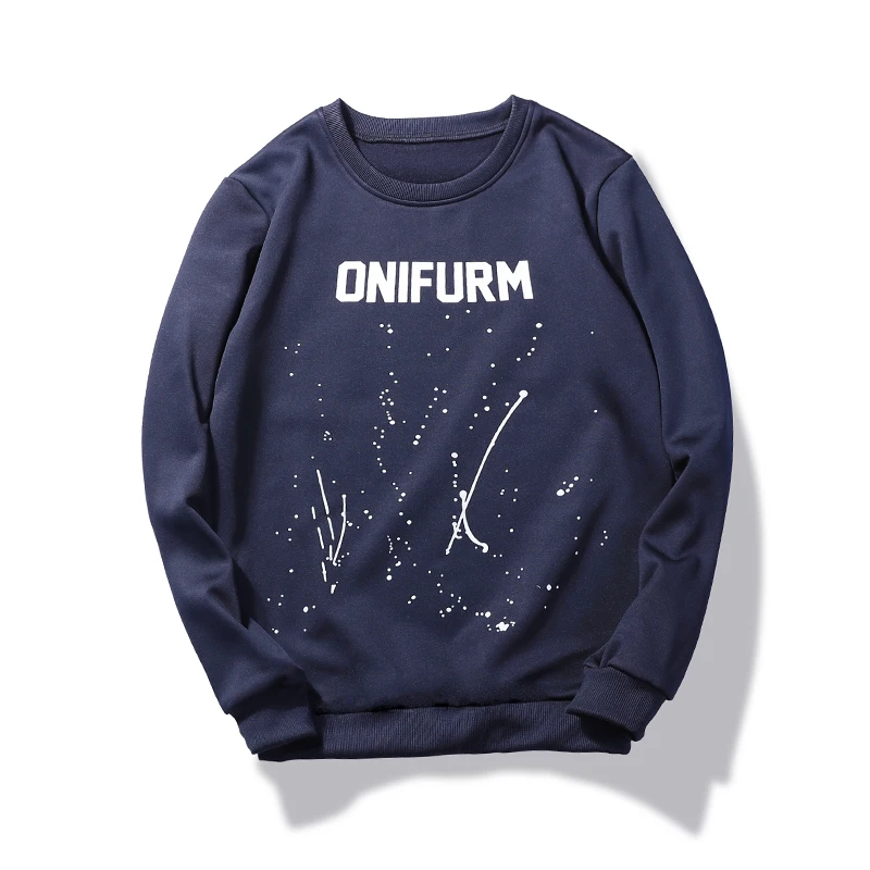 

BROWON 2019 New Spring Autumn Fashion Men Sweatshirt Casual O-Neck Slim Sweatshirt Men Long Sleeve Print Hoodie Sweatshirt