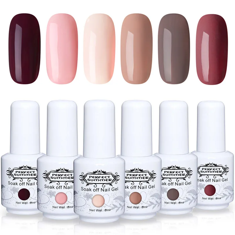 

Perfect Summer 8 ml Nude Color Gel Nail Polish Set Soak Off Long Lasting UV LED Gel Lacquer Gel Varnish Nude Color Nail Art