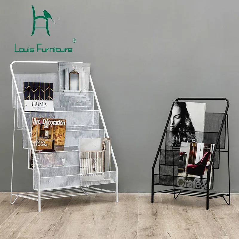 

Louis Fashion Bookcases Nordic minimalist modern iron magazine shelf simple landing children picture book small bookshelf pupil