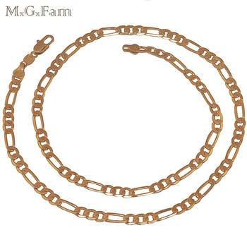 

MxGxFam (60cm*6mm ) Gold Color Chain Necklaces Jewelry For Men Good Quality