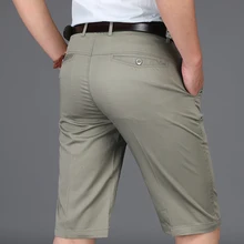 Летние мужские шорты хлопковая брендовая одежда мужские повседневные шорты Свободные обычные армейские зеленые деловые тонкие дышащие мужские шорты черный