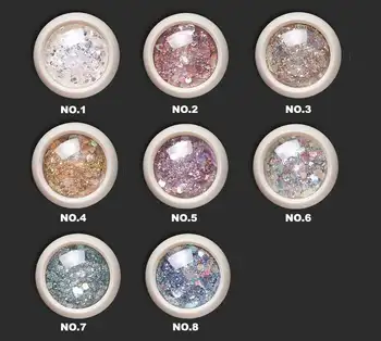 

8 Boxes 8 color Halo hexagon Glitter/ Nail Flakes 3D DIY laser Sequins/Mermaid silver hexagon starry glitter flakes for nail gel