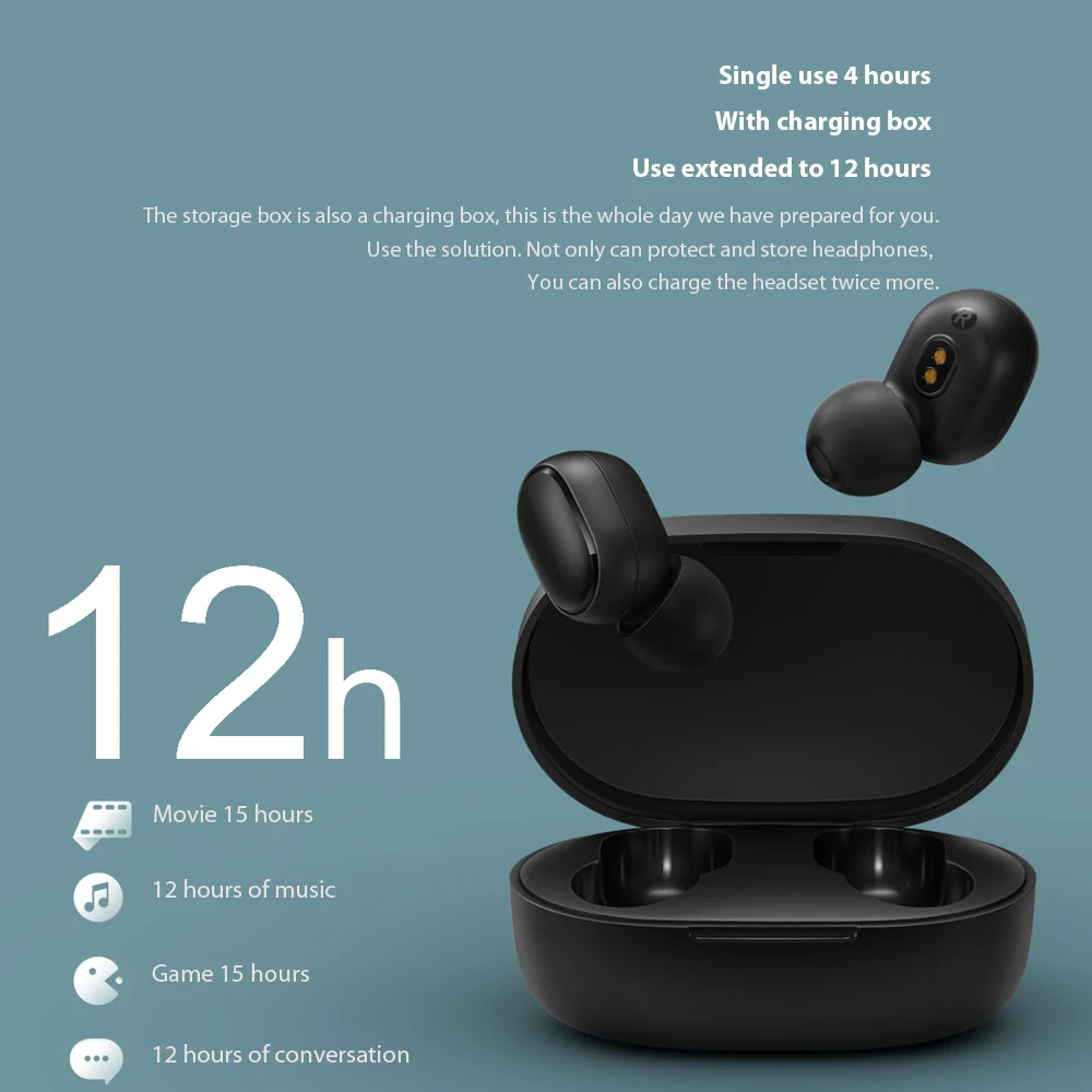 Original Xiaomi Redmi Airdots TWS Bluetooth Earphone Stereo Bass BT 5.0 Eeadphones With Mic Handsfree Earbuds AI Control Earbuds