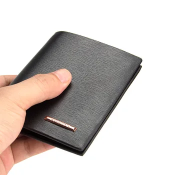 

New Cross Vertical Portable Men's Wallets Quality PU Leather 2 Folds Business Black Coffee Colors ID Credit Card Holder Carteira