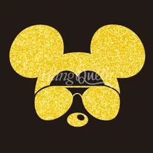 BlingQueen 12 шт/партия пользовательские блестящие железные на рубашке переводные наклейки Дизайн Микки, цвета и размеры могут быть настроены