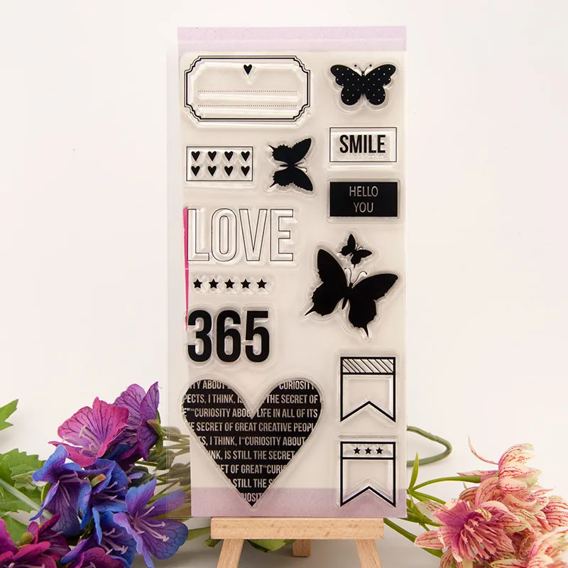 Craft 365 Love бабочка слова прозрачный чистый силикон штамп для уплотнения DIY
