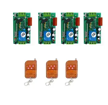 

DIY Appliance switches AC220V 1 Ch Wireless RF Remote Control Switch Relay Transmitter with 4pcs Receiver for light opener